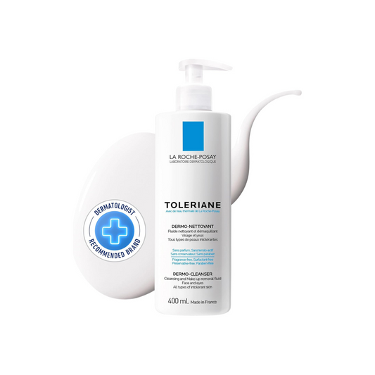 La Roche-Posay Unscented Face Cleanser for Sensitive Skin, Toleriane Dermo-Cleanser Soothing & Hydrating Face Wash with Glycerin, Fragrance Free, Paraben Free, Preservative Free. Dermatologist Recommended, 400ML