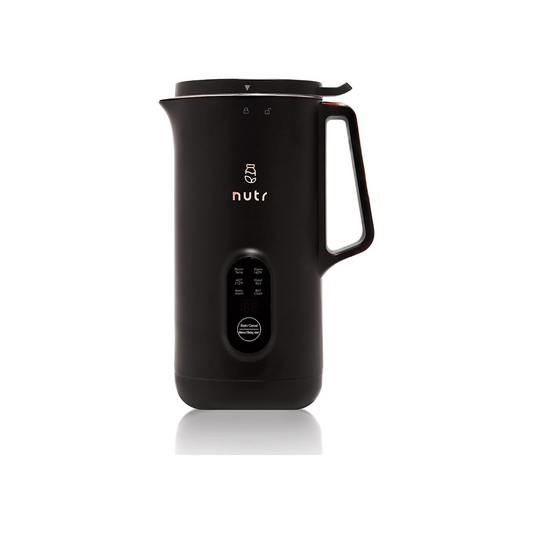 NUTR Machine Automatic Nut Milk Maker, Homemade Almond, Oat, Coconut, Soy, or Plant Based Milks and Non Dairy Beverages, Boil and Blend Single Servings, Stainless Steel, Self-Cleaning, Black/Rose Gold