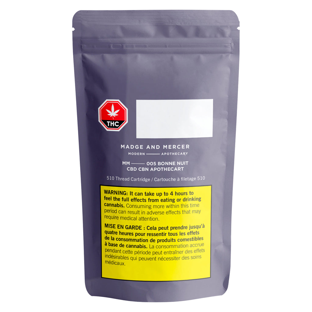 MM 005 Bonne Nuit CBD CBN Apothecart 510 Thread Cartridge