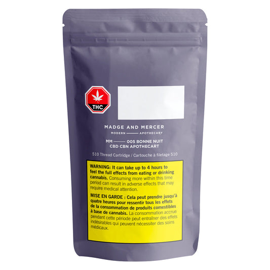 MM   005 Bonne Nuit CBD CBN Apothecart 510 Thread Cartridge