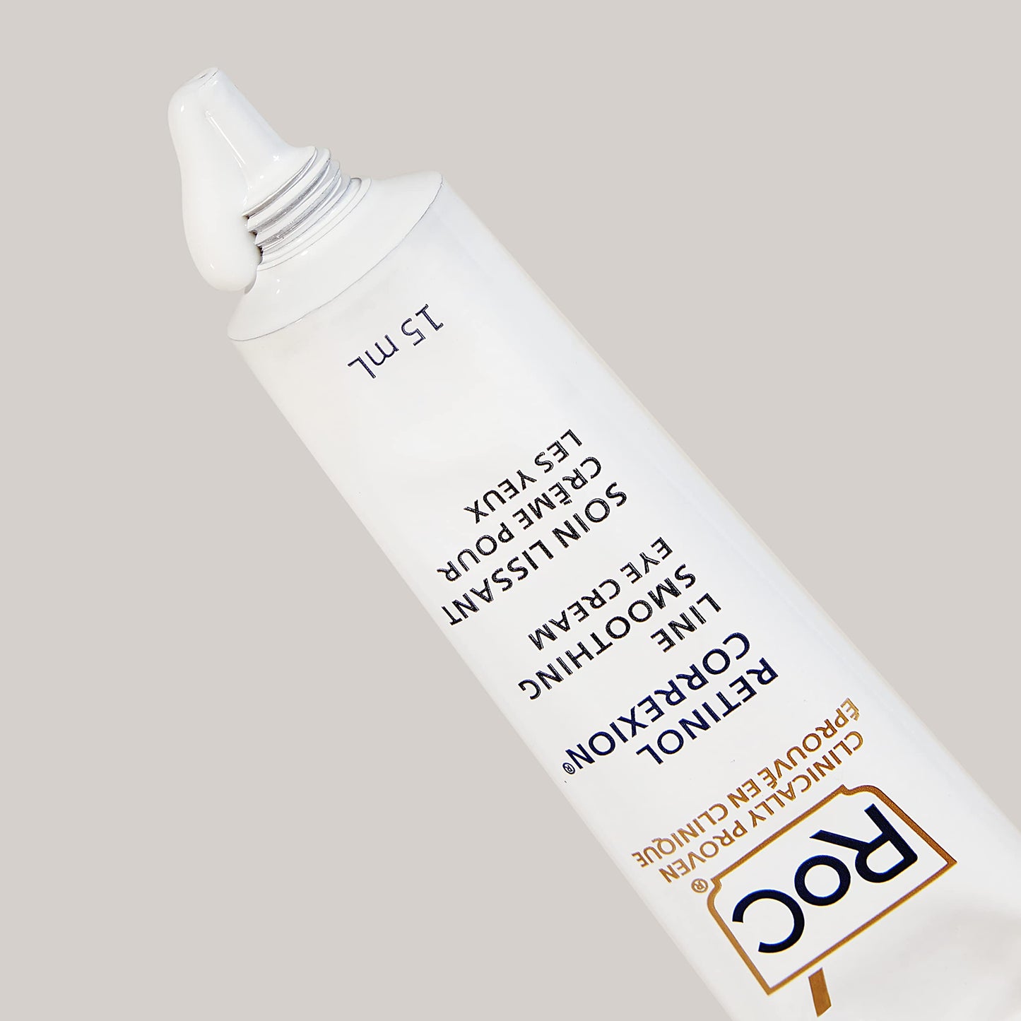 RoC Retinol Correxion®️ Under Eye Cream for Dark Circles & Puffiness, Daily Wrinkle Cream, Anti Aging Line Smoothing Skin Care Treatment, 15ML, White