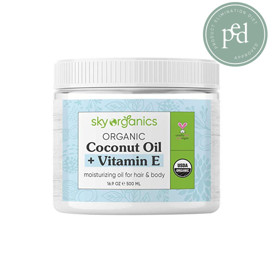 Sky Organics Organic Extra Virgin Coconut Oil for Hair & Skin, 100% Pure & Cold-Pressed USDA Certified Organic to Moisturize, Soften & Nourish, 16.9 fl. Oz