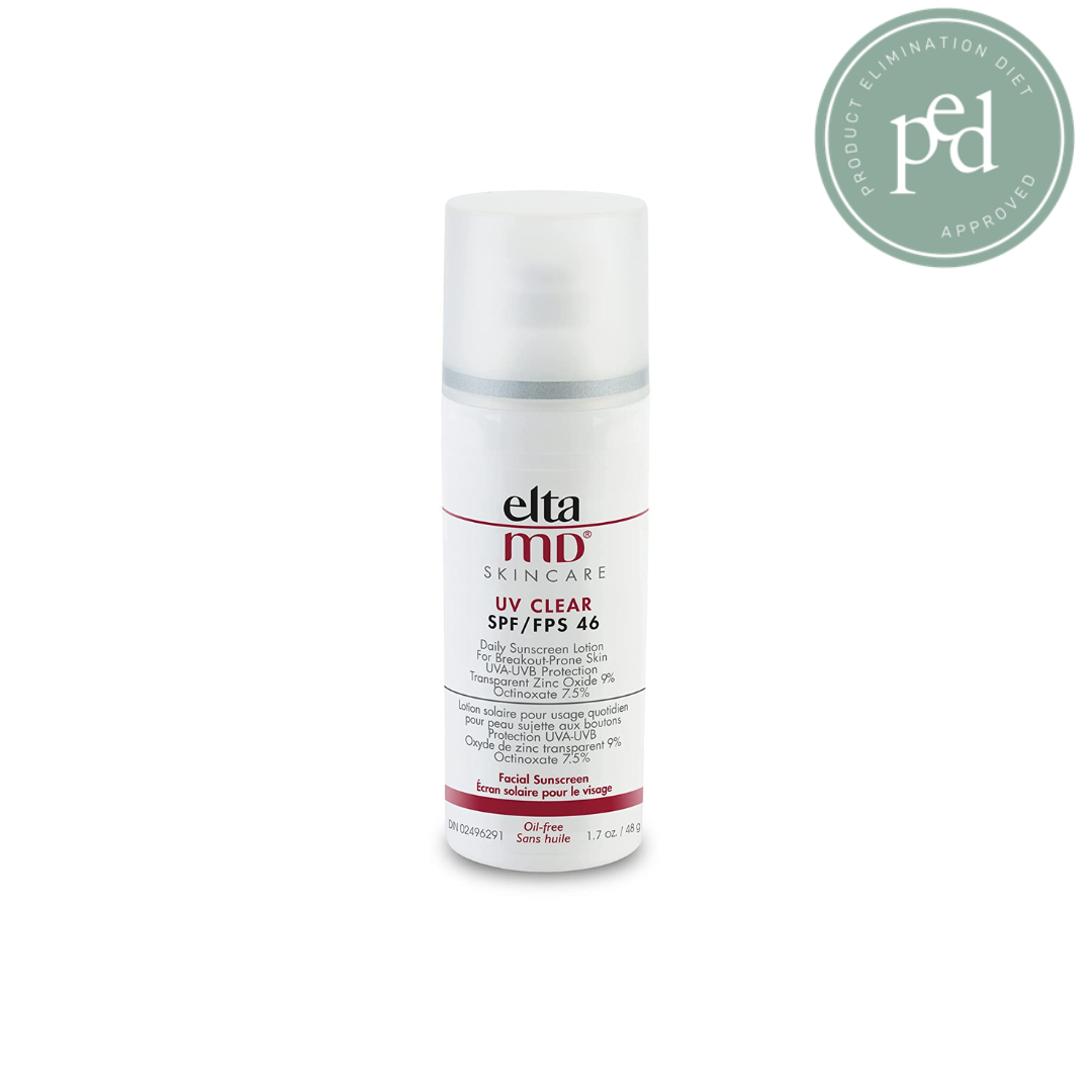 EltaMD UV Clear Facial Sunscreen, Broad-Spectrum SPF 46 for Sensitive or Acne-Prone Skin, Oil-free, Dermatologist-Recommended Mineral-Based Zinc Oxide Formula, 1.7 oz