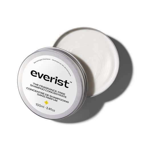 Everist The Fragrance-Free Shampoo Concentrate, Cleansing, Hydrating and Soothing for All Hair Types, Sensitive Skin, Gentle On All Scalps, Plant-based, Aloe Vera, 100ml, 50+ Washes, Tin