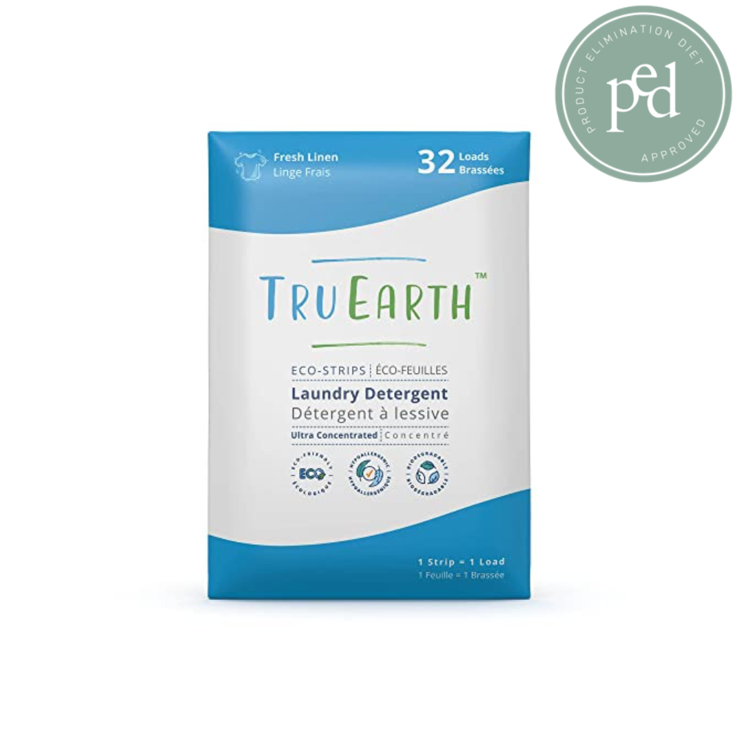 Tru Earth Laundry Detergent Sheets Eco-Strips for Sensitive Skin - Up to 64 Loads - 32 Count - Hypoallergenic, Eco-friendly & Biodegradable Zero Waste Plastic-Free - Fresh Linen Scent