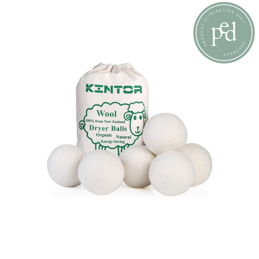 KINTOR Wool Dryer Balls XL 6 Pack 2.95", 100% New Zealand Wool Organic Fabric Softener, Hypoallergenic Baby Safe & Unscented, Chemical Free to Reduce Wrinkles & Static Cling, Shorten Drying Time