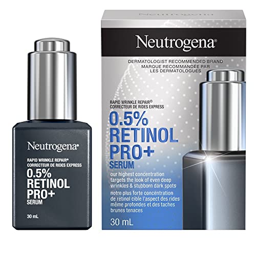 Neutrogena Retinol, Rapid Wrinkle Repair 0.5% Pure Retinol Pro+ Serum -reduce the look of fine lines, wrinkles, dark spots, and dullness - 30 mL