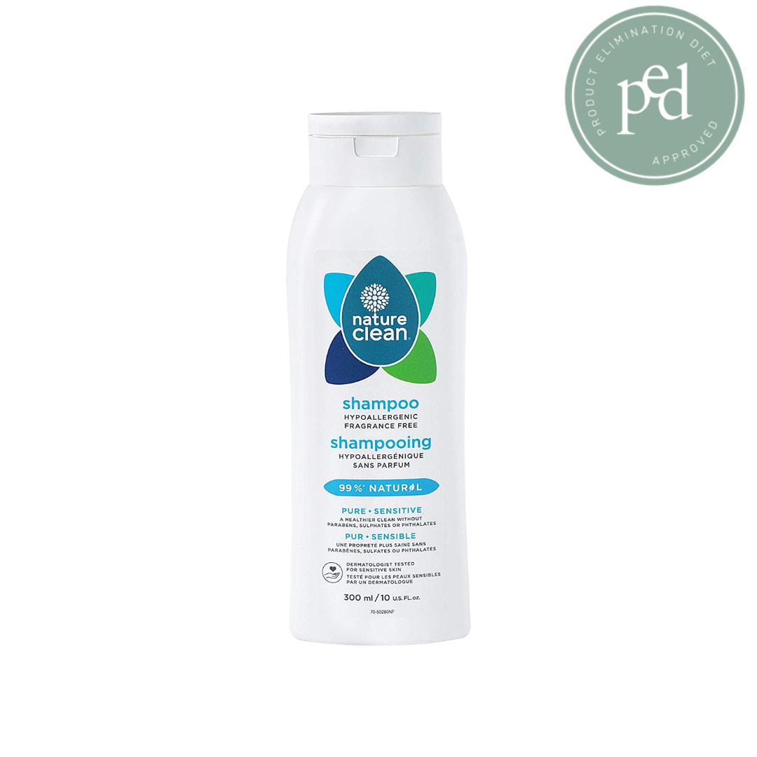 Nature Clean Pure Sensitive Shampoo, Hypoallergenic, Fragrance Free, Sensitive, Dermatologist Tested, 300 ml,10 Oz