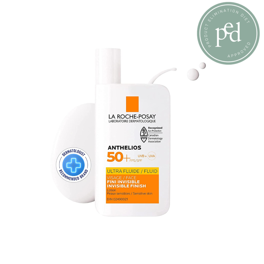 La Roche-Posay Sunscreen Lotion, Anthelios Ultra Fluid Face Sunscreen SPF 50+ Broad Spectrum, Non Greasy, Lightweight, Non-Comedogenic, Water Resistant, Fragrance Free, 50 ML